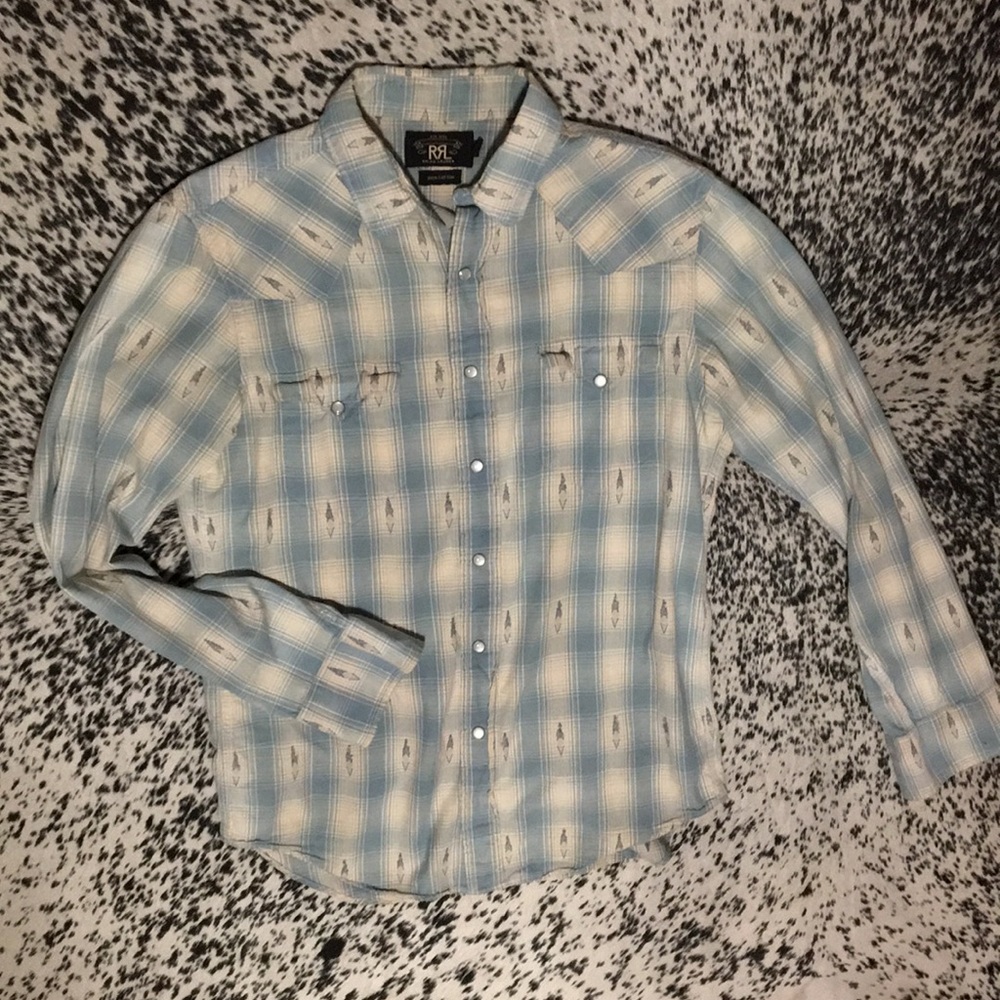RRL cotton western snap shirt